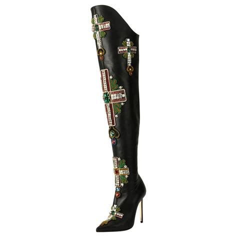 versace 19.69 boots|versace thigh high boots.